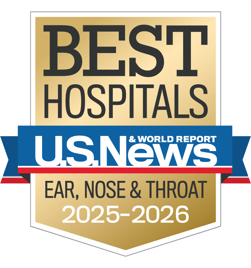 2025-26 US News and World Report Best Hospitals Survey Ear, Nose & Throat Badge